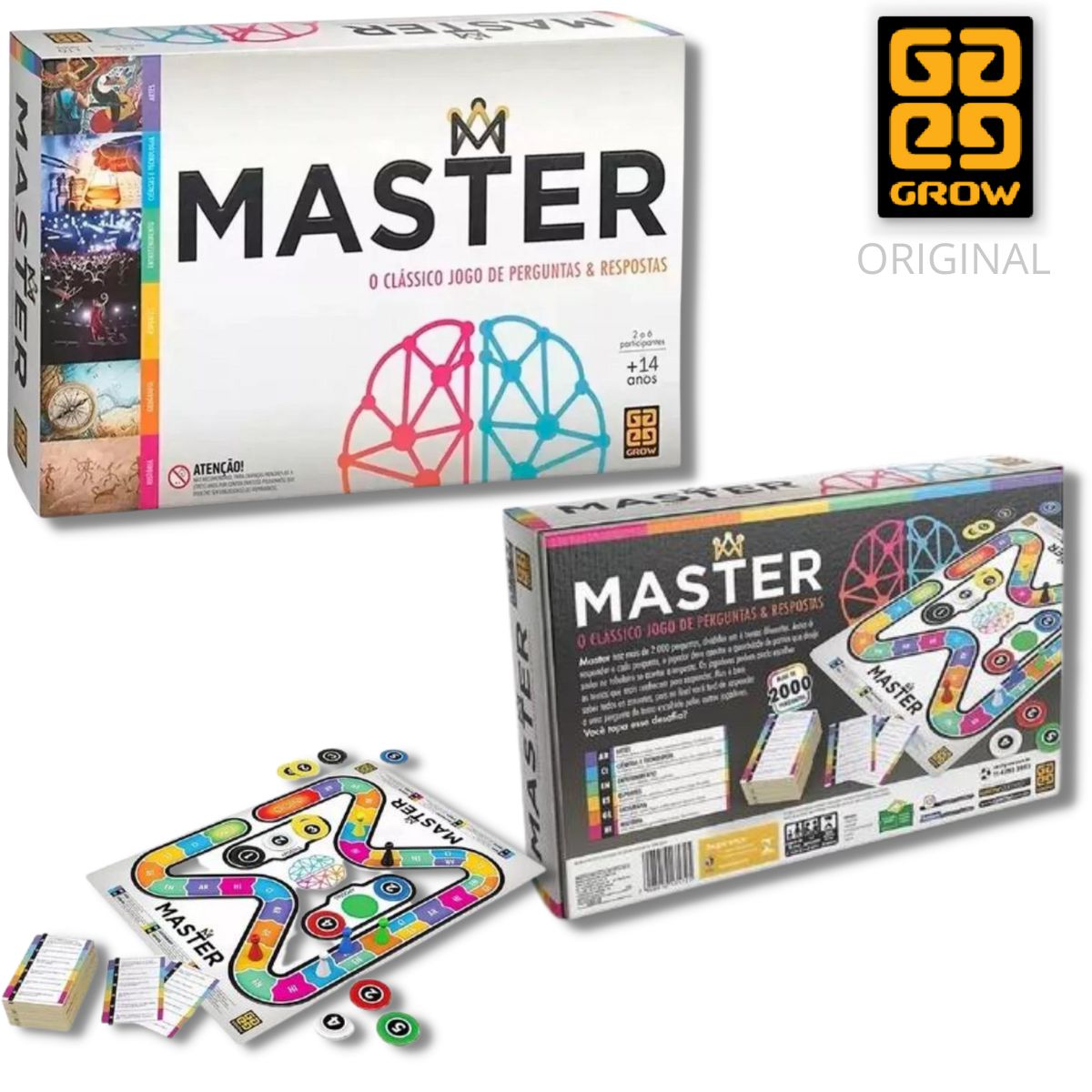 Jogo De Perguntas e Respostas Master Original - Grow 03572 - Jogos de  Tabuleiro - Magazine Luiza