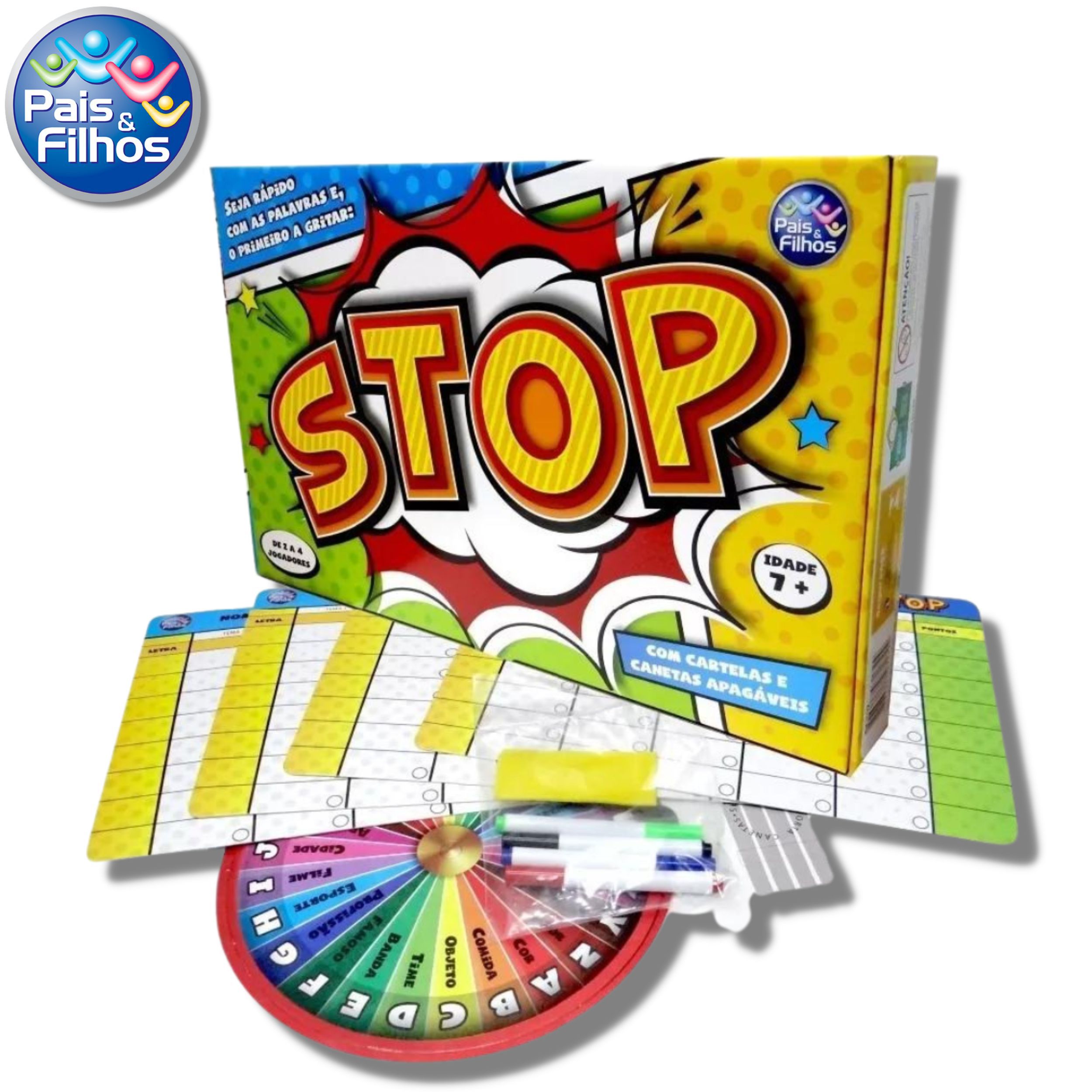 Jogo Stop e Forca Pais & Filhos Jogos de Tabuleiro Interativo Raciocínio  Rapidez Infantil Diversão Garantida Brinquedo 7+anos - Pais &Filhos -  Outros Jogos - Magazine Luiza