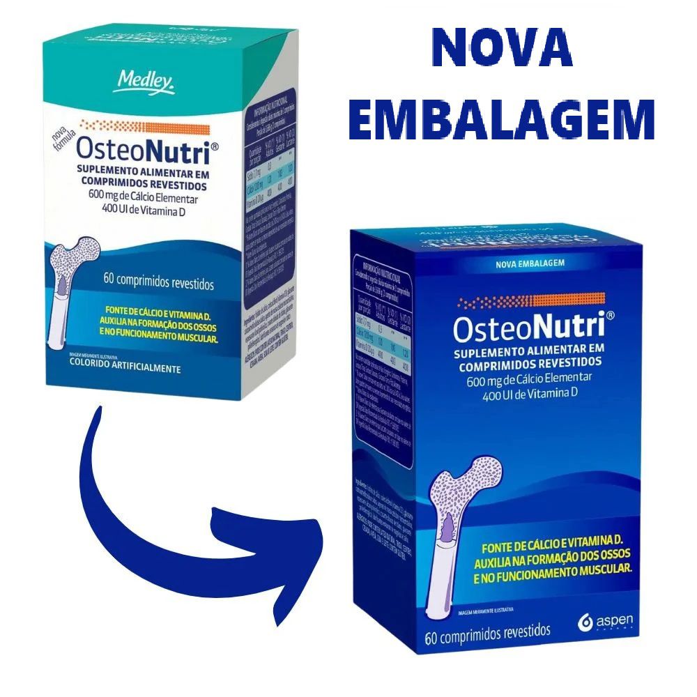 Suplemento Alimentar Osteonutri 600mg + 400UI 60 Comprimidos ...