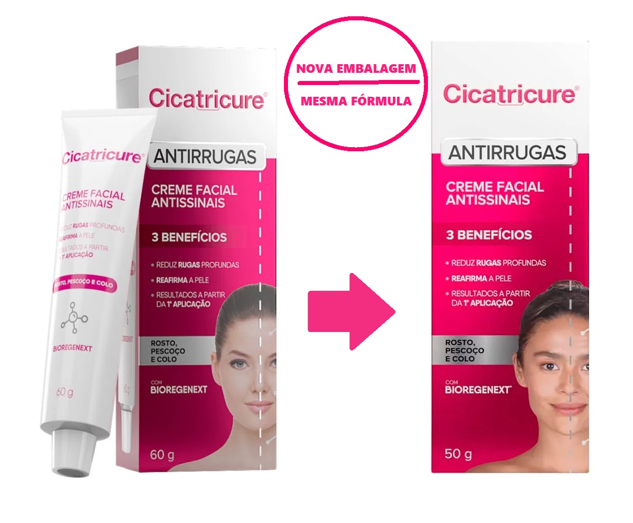 Creme Facial Antissinais Cicatricure Rosto, Pescoço E Colo 50g ...