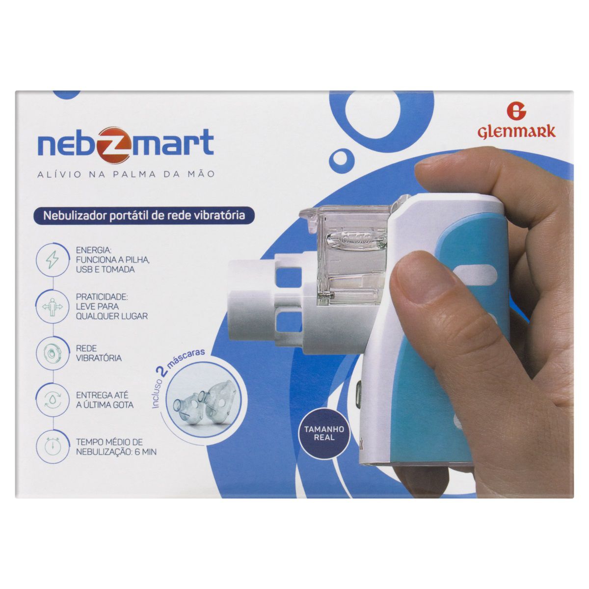 Nebulizador Portátil De Rede Vibratória Ativa Glenmark Nebzmart ...