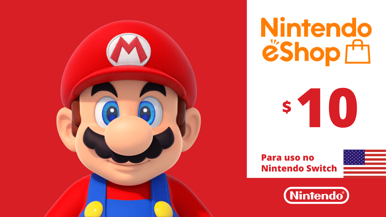 CARTÃO NINTENDO Eshop 3DS / WII U (CASH CARD) $100 Dólares - GCM Games -  Gift Card PSN, Xbox, Netflix, Google, Steam, Itunes