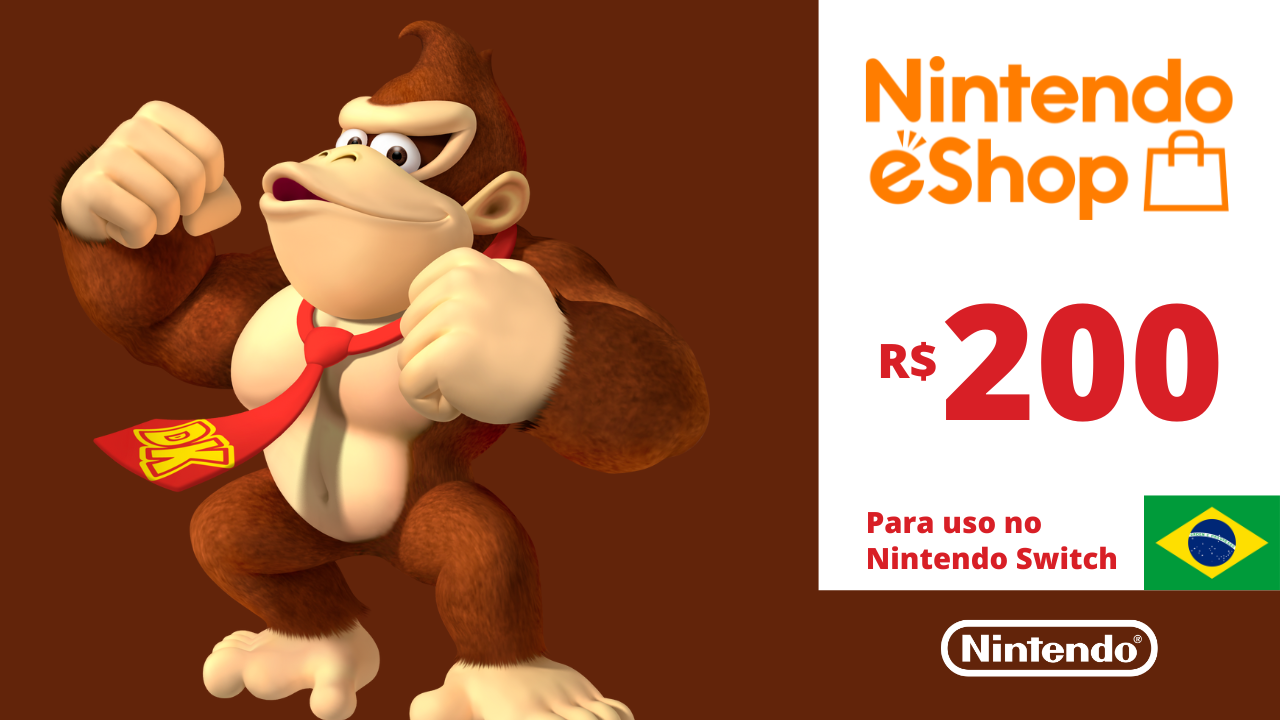 Cartão Nintendo eShop R$ 200 Reais Gift Card Pré-Pago