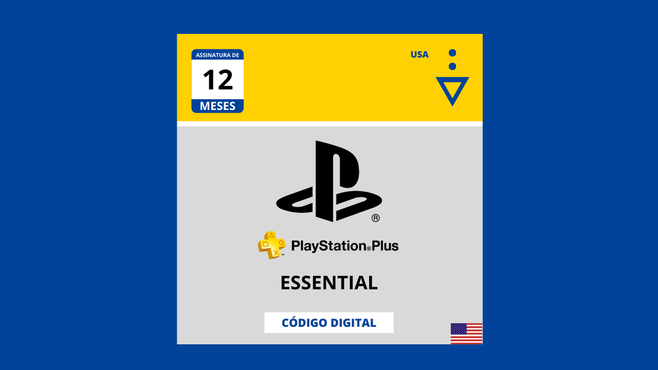 Playstation – Cartão PSN Plus 12 meses USA – WOW Games