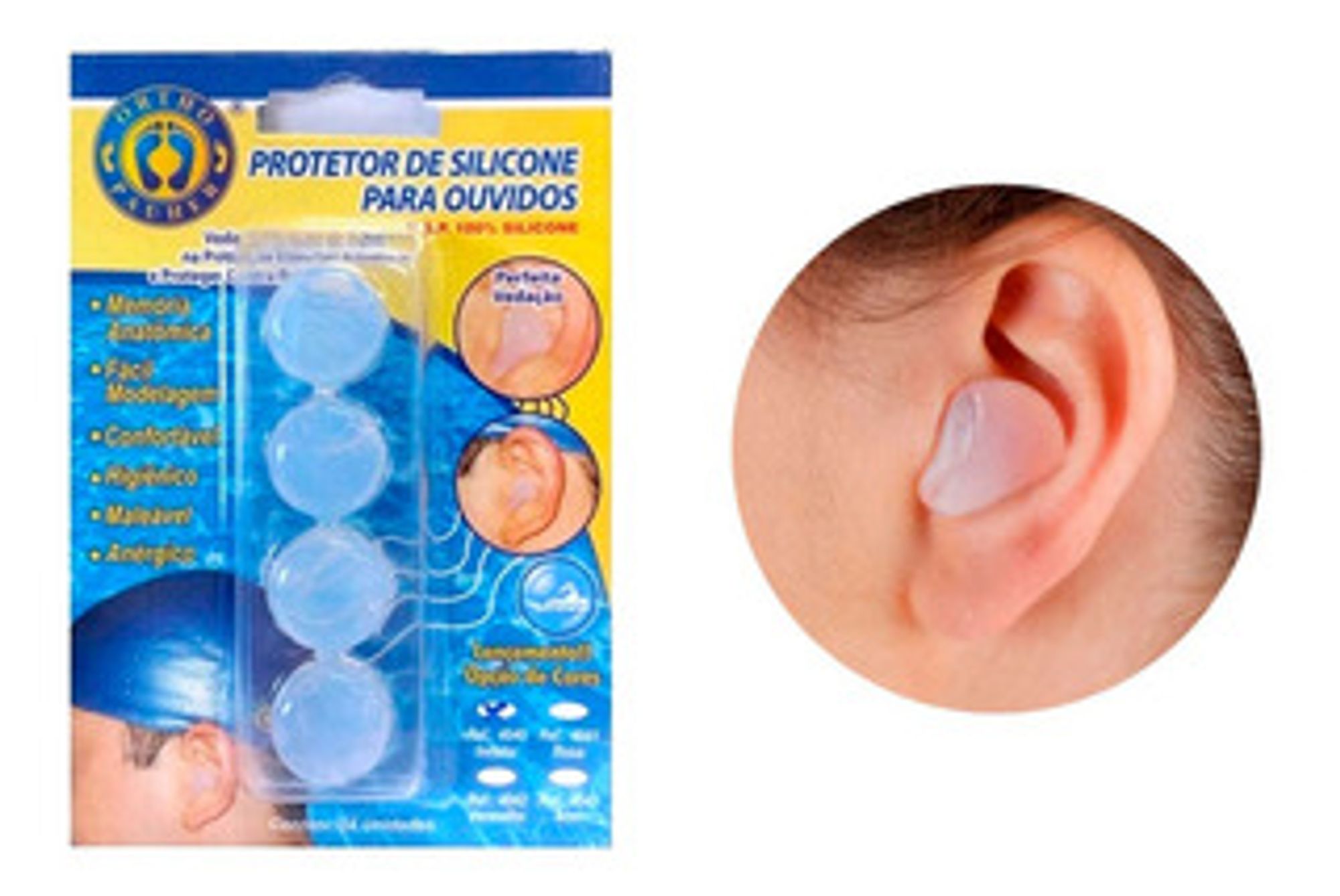 Protetor de Ouvido Silicone Moldável Incolor - Orthopauher - Cirúrgica  Doutor MED