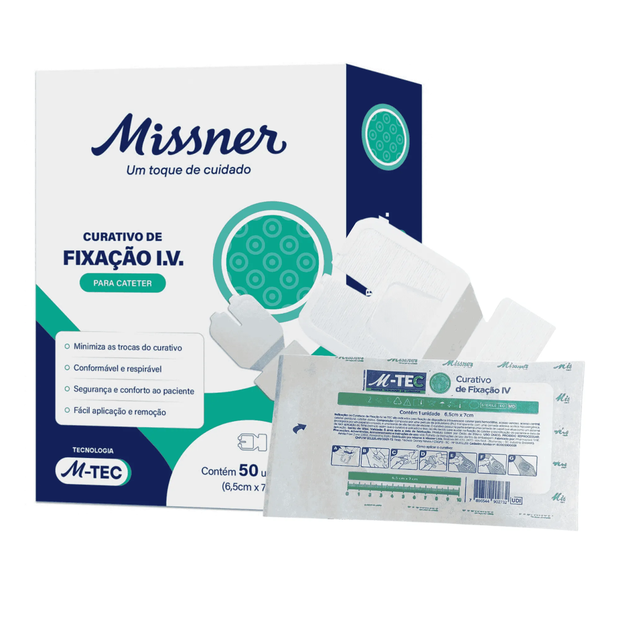 Curativo Fixador para Cateter IV Fix Missner 6,5cm x 7cm - 5