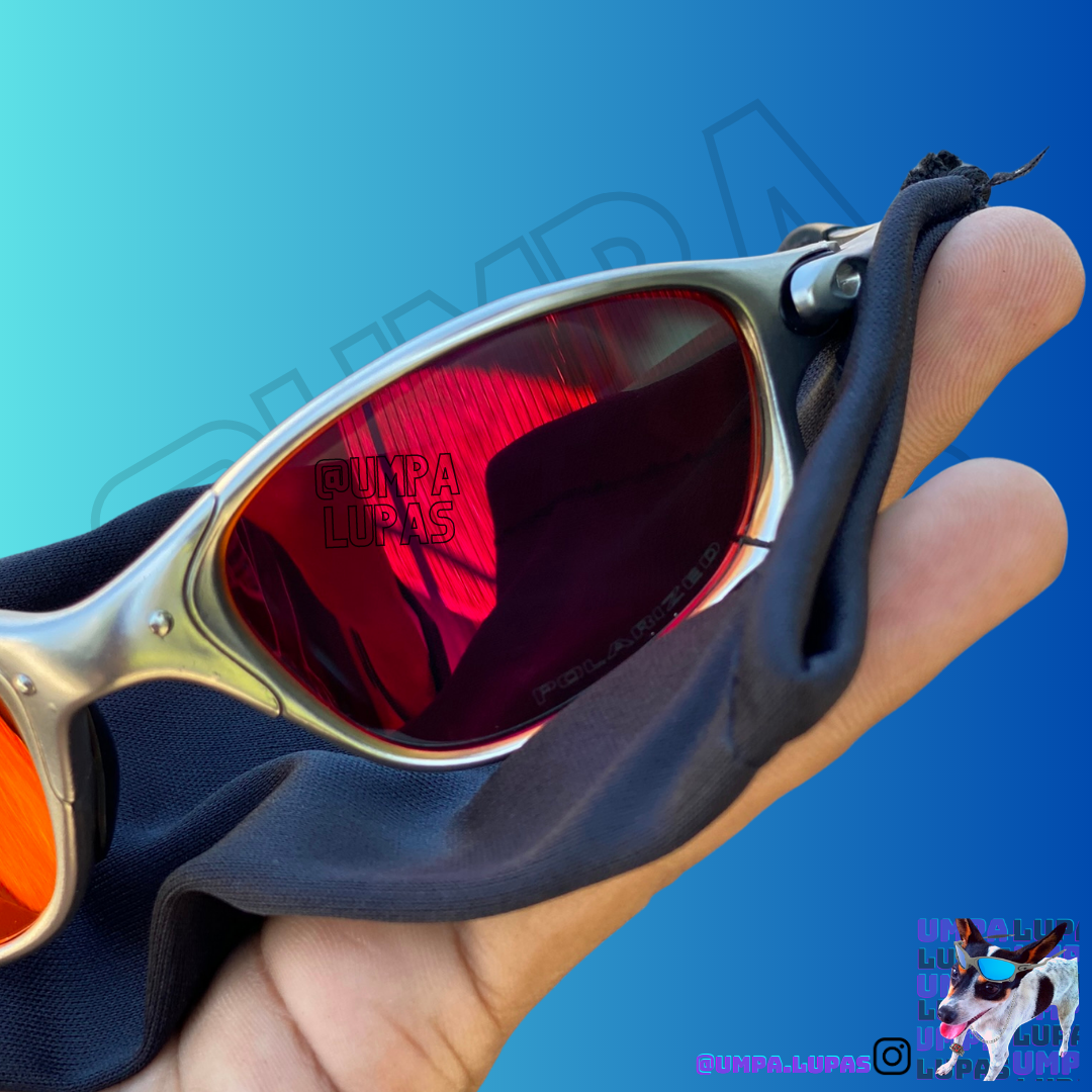 Óculos De Sol Juliet Plasma Lente Rosa Azul Flak - Desconto no Preço