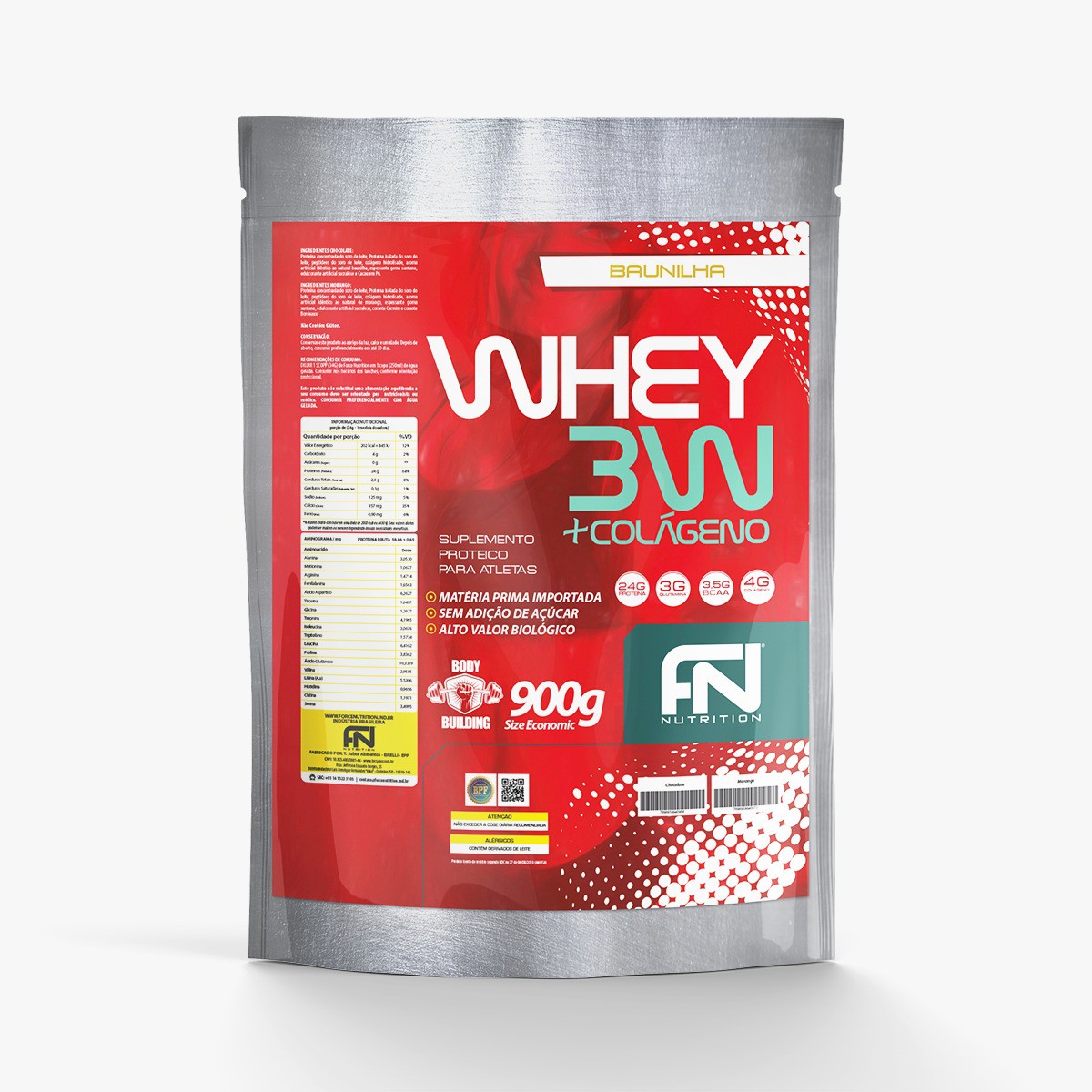 WHEY PROTEIN 3W + COLÁGENO 900G REFIL - Force Nutrition Labs