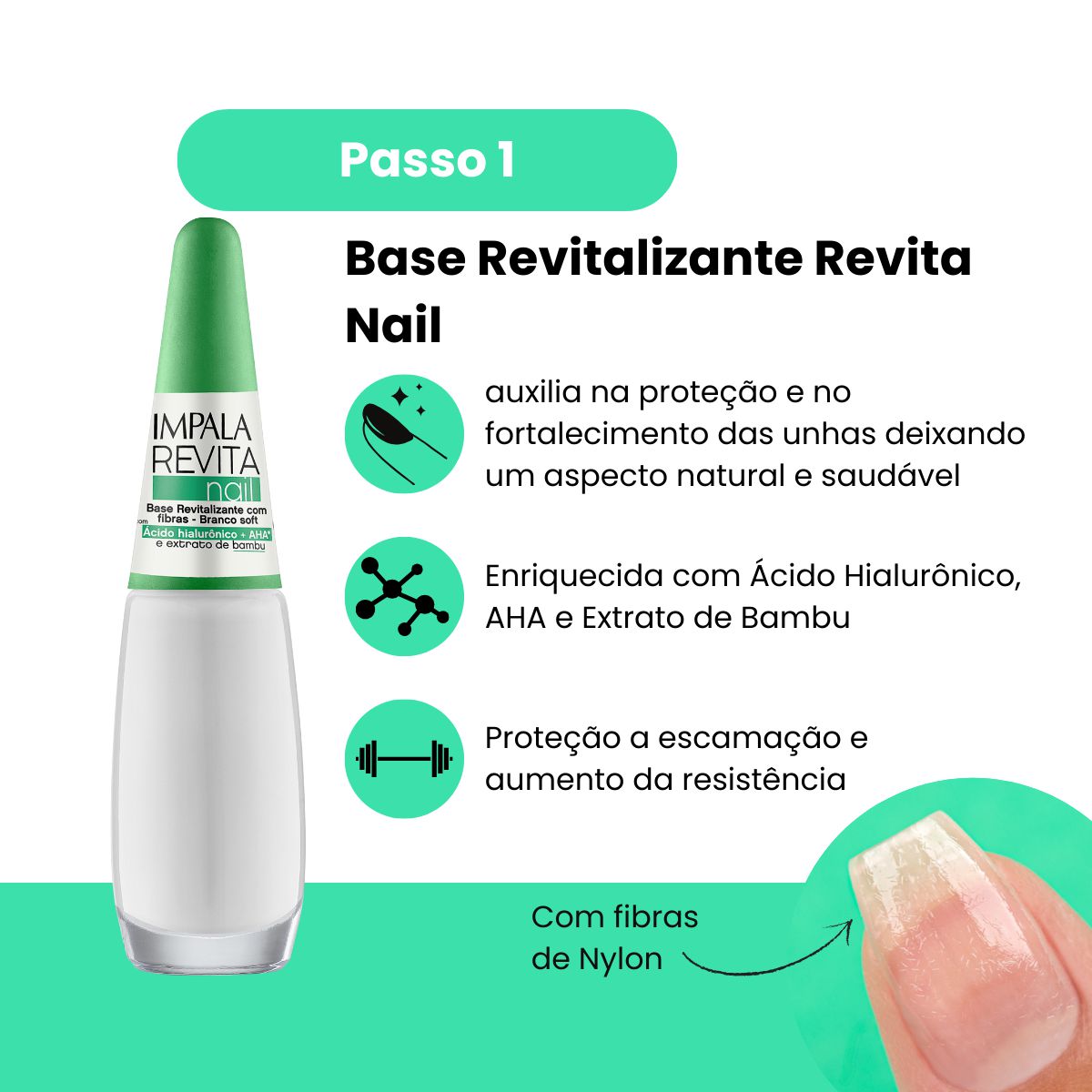 Kit Tratamento Unhas Base Branco Soft Revita Nail Impala Shopmodelo
