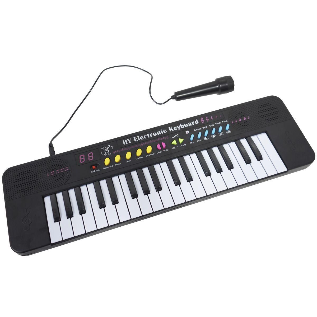 Teclado Eletronico Infantil C/ Microfone 37 Teclas 6 Musicas