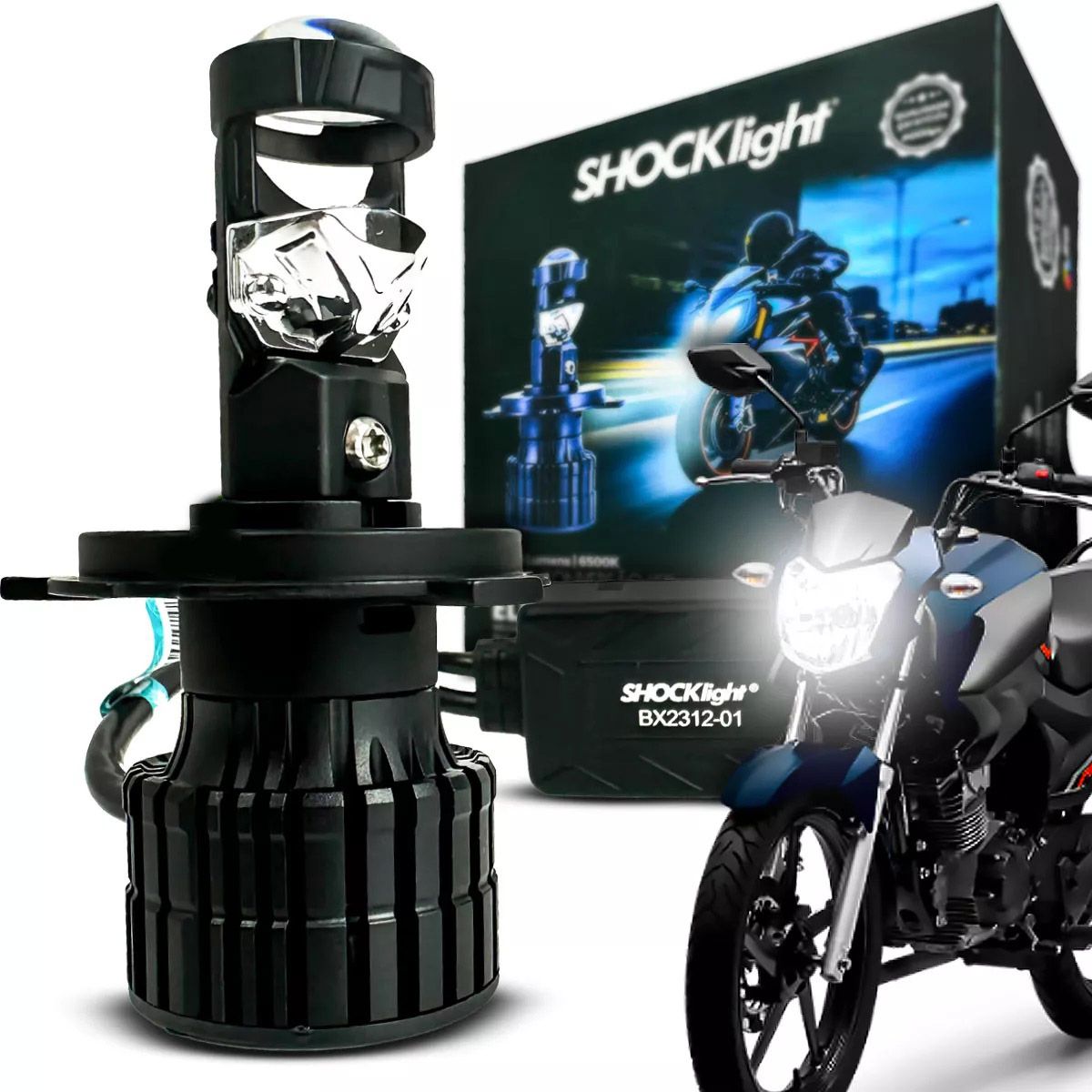 Farol Led Lampada H4 Nano Projetor Canhão para Moto 5000lm - Aleta Online