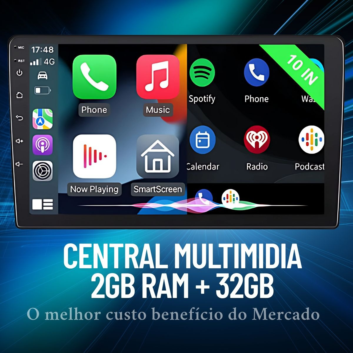 Central Multimídia Android Mp5 10 Polegadas Premium E-Tech - Aleta Online