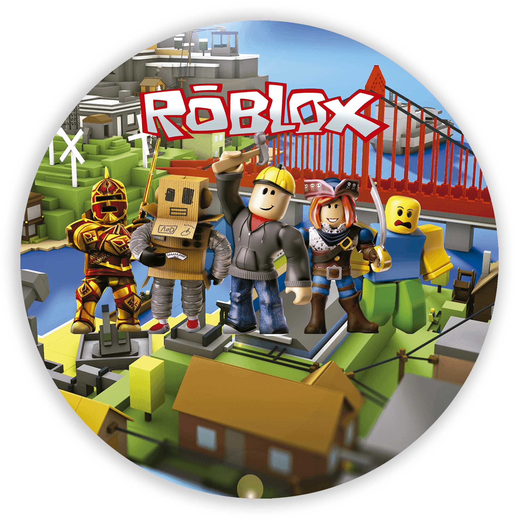 Painel De Festa Redondo Sublimado Em Tecido Tema Roblox