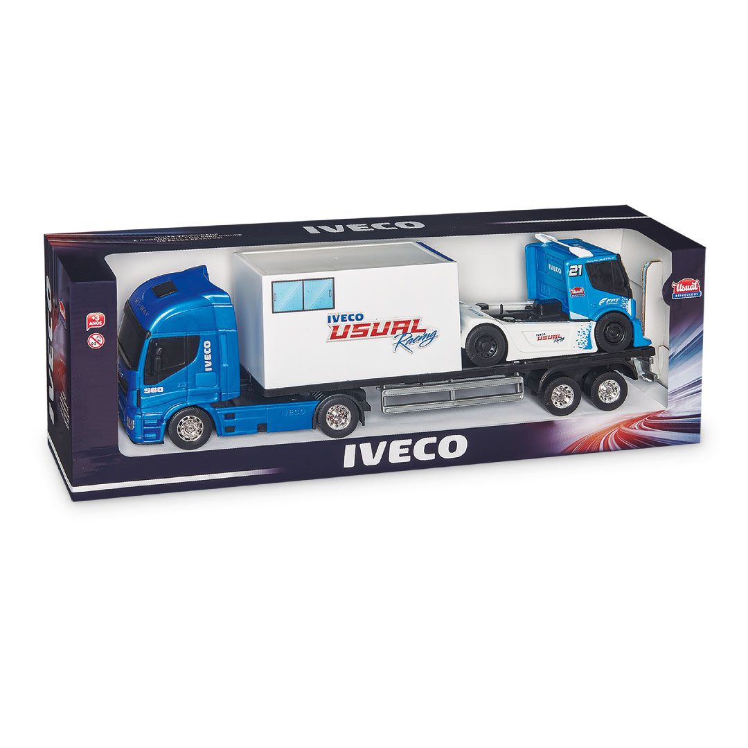 Caminhão Iveco Tector Baú com acessórios - Usual Brinquedos - Azul