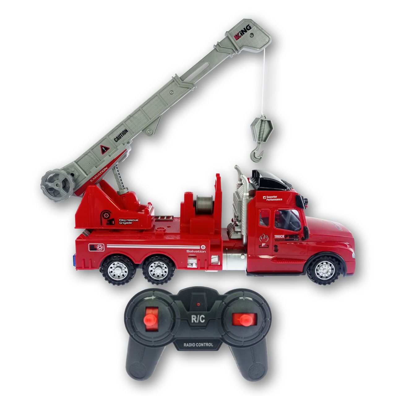 Caminhão de Brinquedo Bombeiros Controle Remoto com 6 Funções +