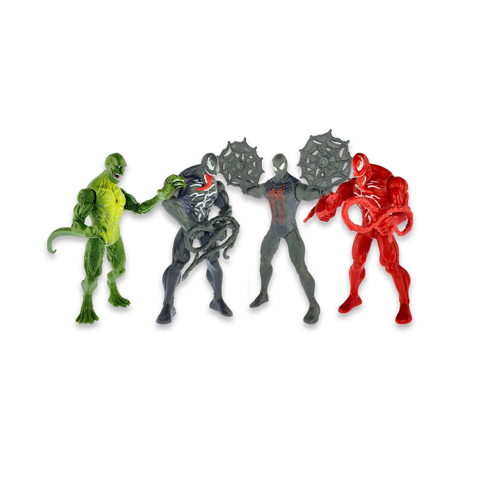 Venom & Spider-Man フィギュアセット Kit 4 Bonecos 17cm Articulado C/ Luz - Venom 2 X Spider Man