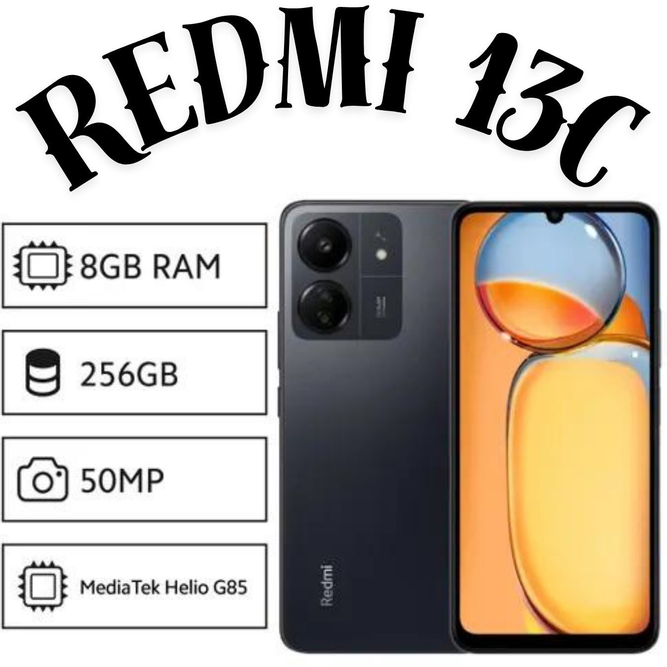 Xiaomi Redmi 13C Dual SIM 256GB 8GB RAM Cor:Preto - Sacks Center
