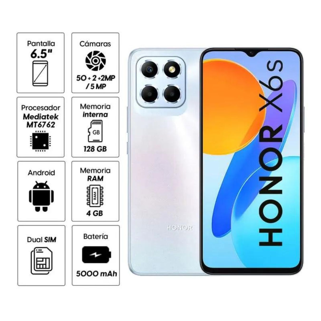 Smartphone Honor X6s 128gb+4gb Ram Dual Sim Bateria 5000 Mah