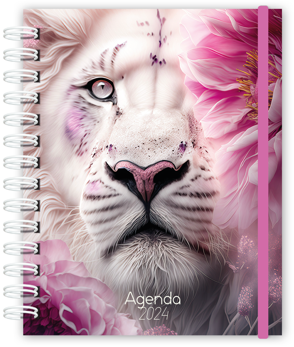 AGENDA 2024 A6 - CAPA FLORAL ROSA - 2DPP