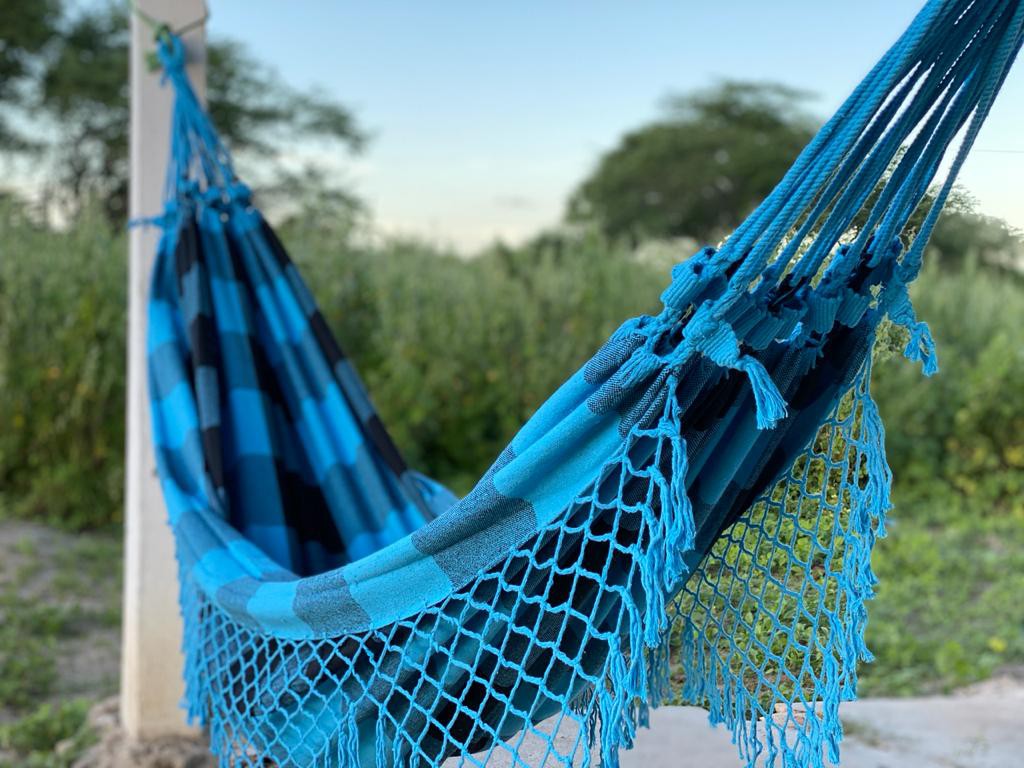 Rede De Descanso Casal Nordeste Super Resistente Azul Turquesa e Preto ...
