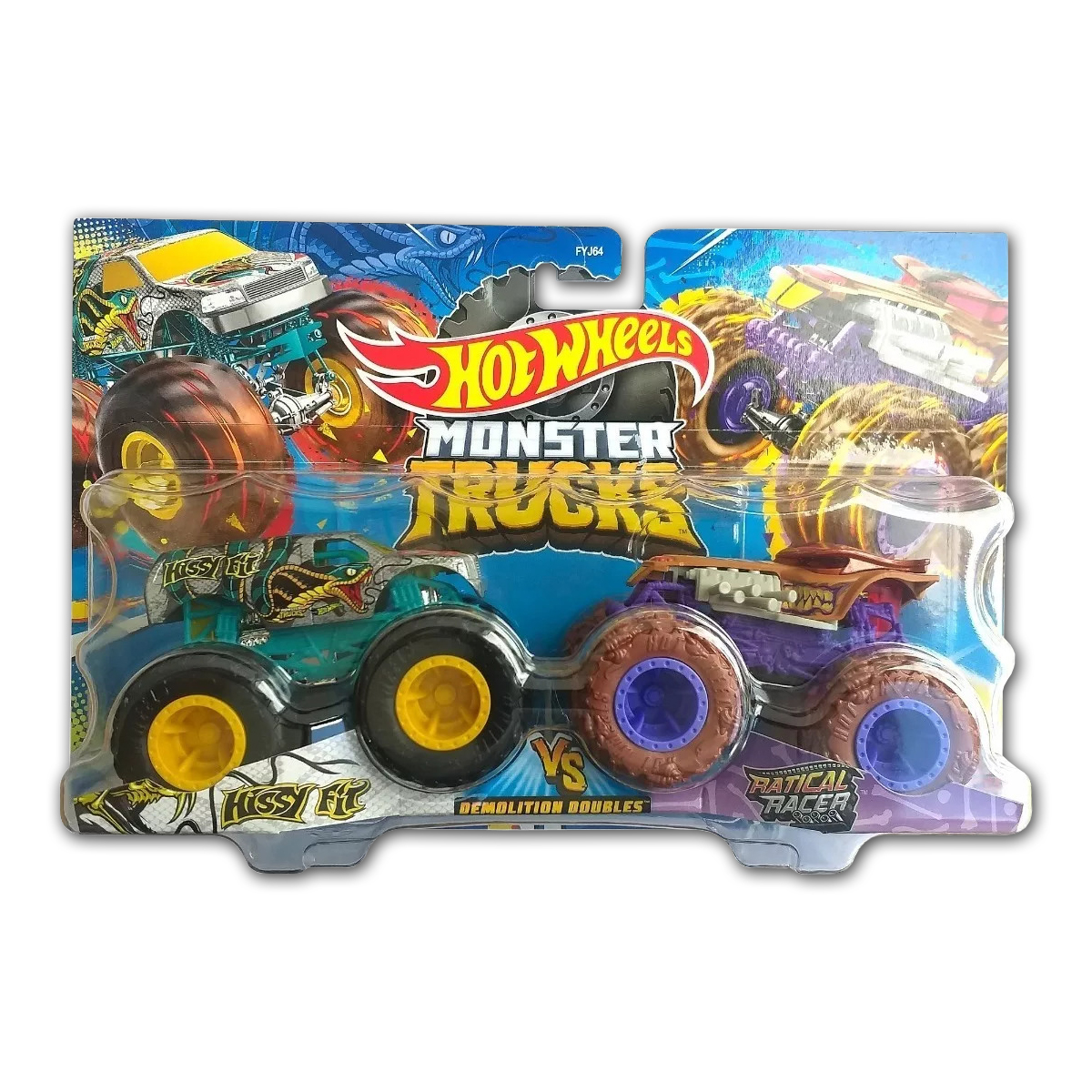 Carrinho Duplo Hot Wheels Monster Truck 164 Hissy Fit Vs Ratical Race De Coração Shop 8961