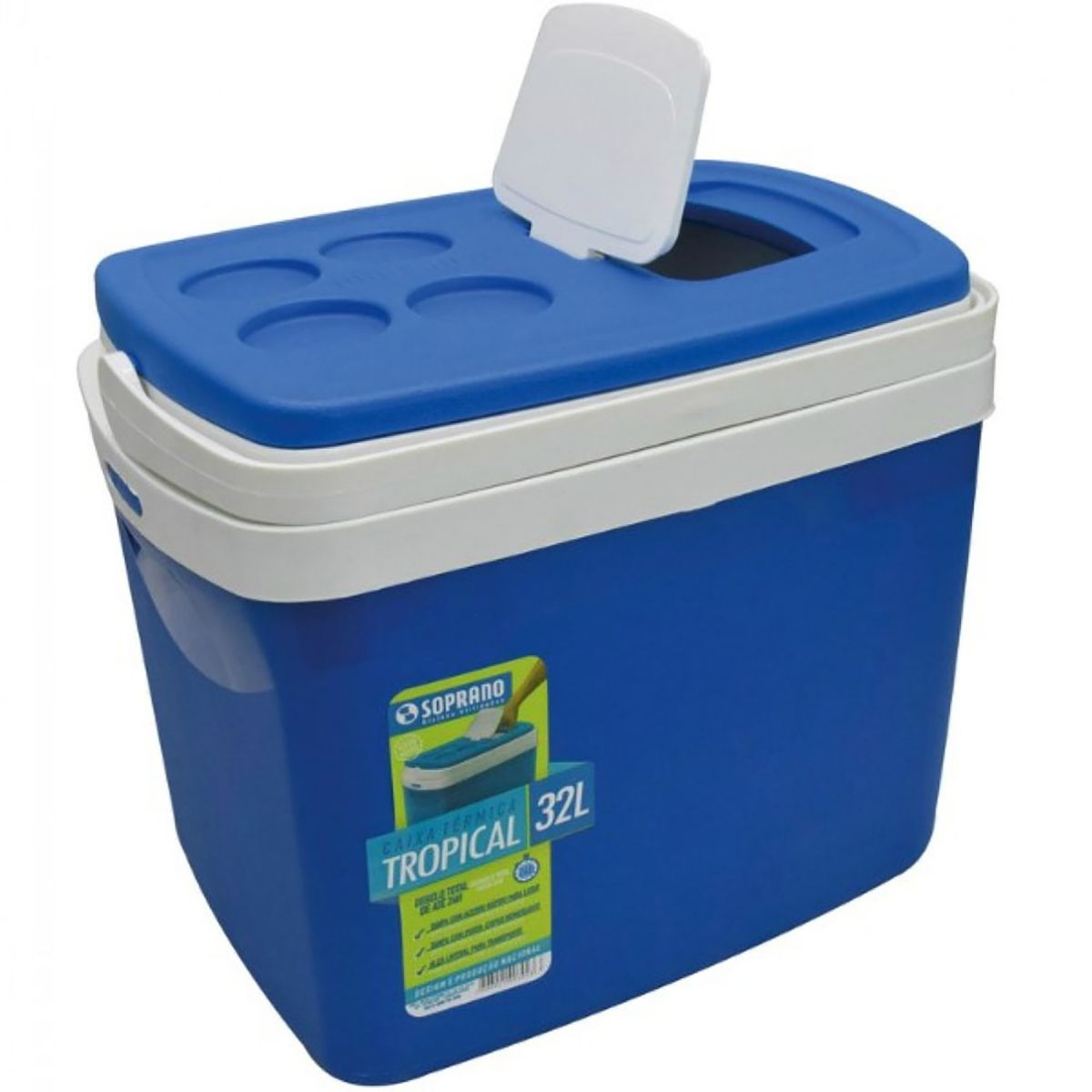 Caixa Térmica Cooler Tropical 32l Azul Soprano - Japão da Construção
