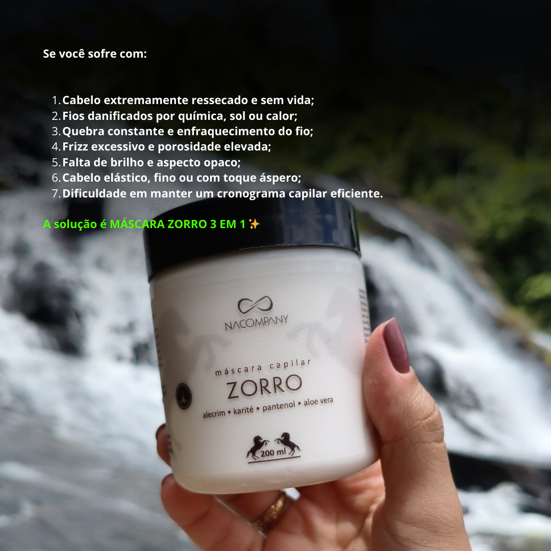MÁSCARA CAPILAR ZORRO 3em1 - 200ML - NACOMPANY