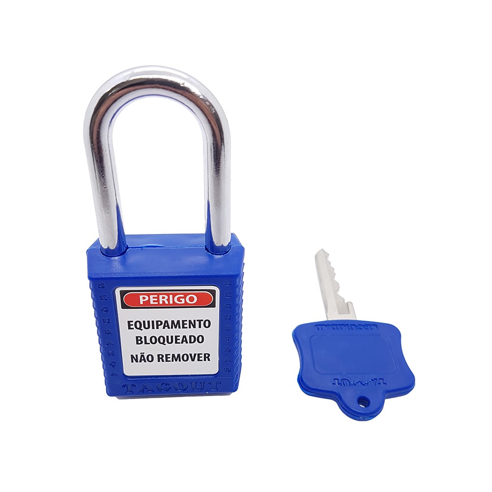 CADEADO DE BLOQUEIO LOTO HASTE CROMADA AZUL / 38mm - Engenorma