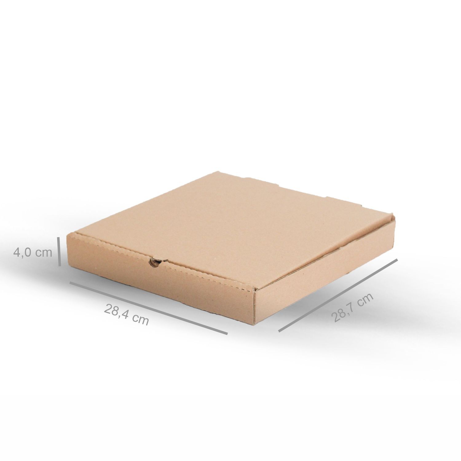 Caixa de Pizza Quadrada - Parda (28,4X 28,7X4,0) - 20 unidades - Tacaqui  Embalagens