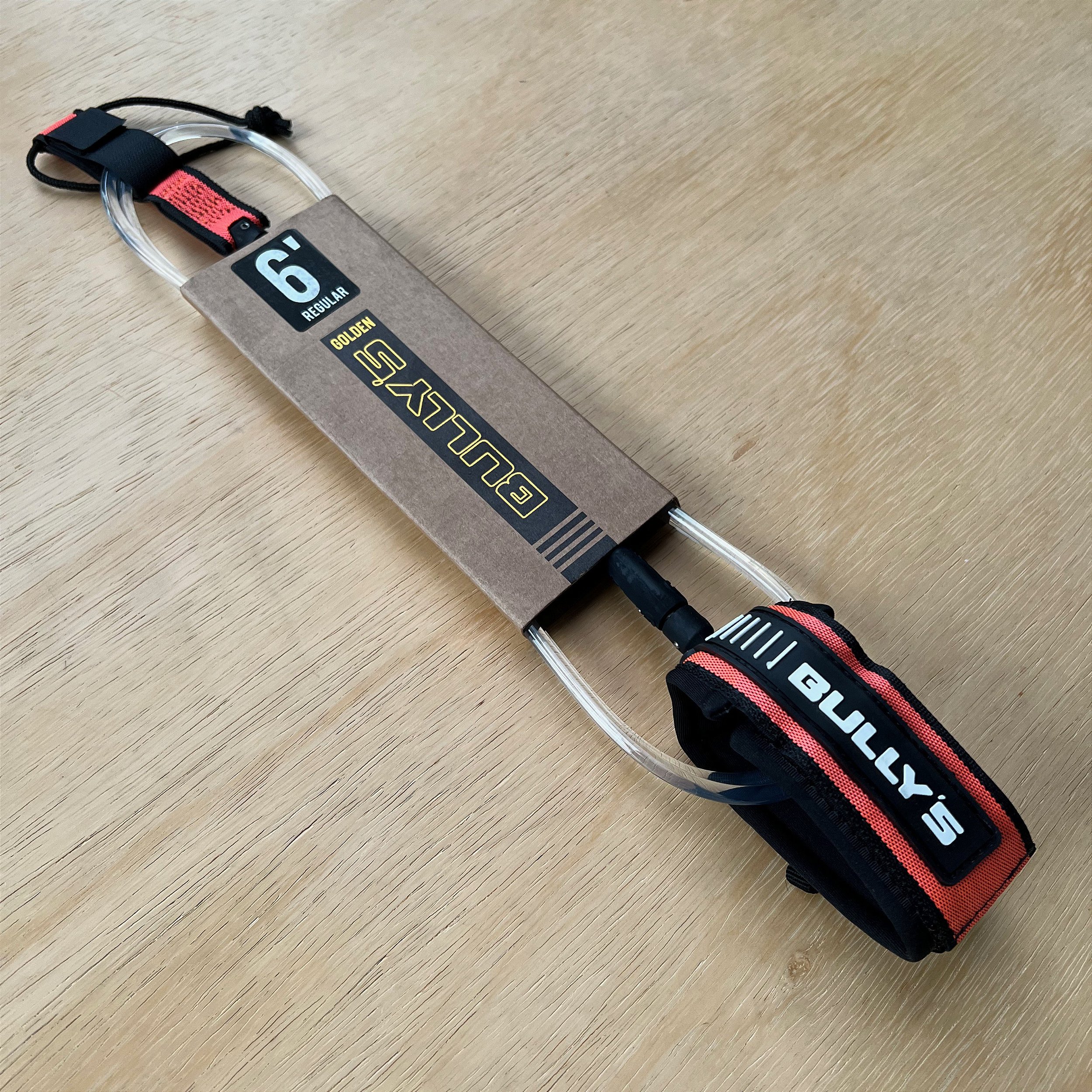 Leash Bullys 6' Regular Golden Series Transparente Espaço Surf Curitiba