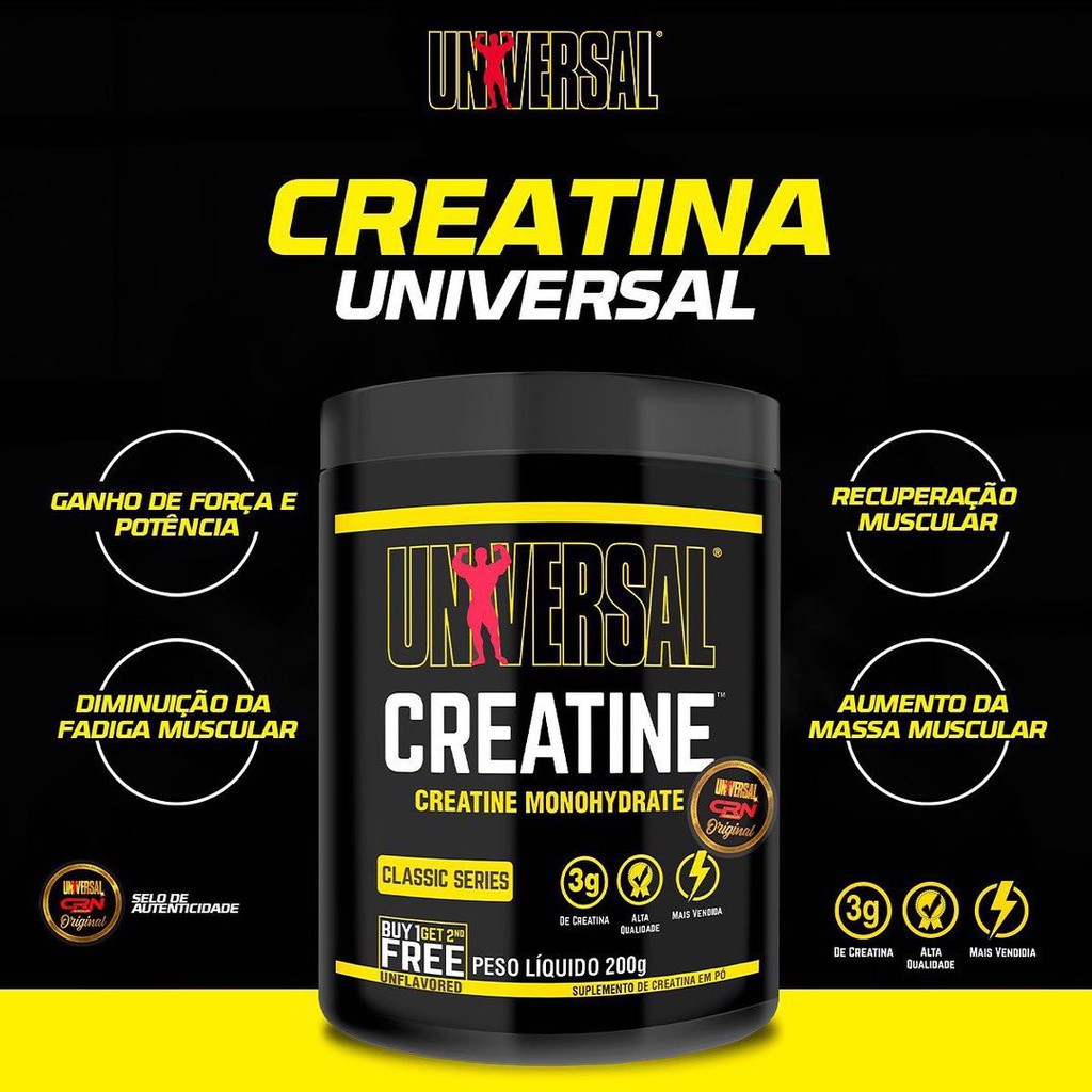 Creatina Universal 200g pura - Universal Nutrition - 4FitSuplementos &  Consultoria Esportiva