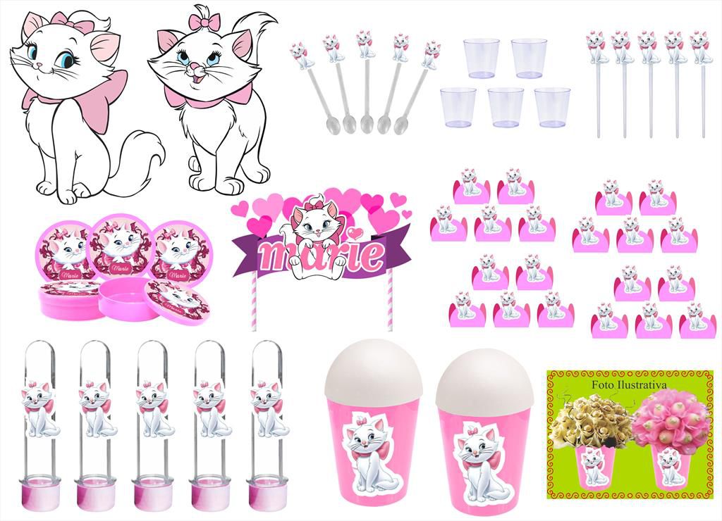 Kit Digital Gatinha Marie Png (1 Por 3)