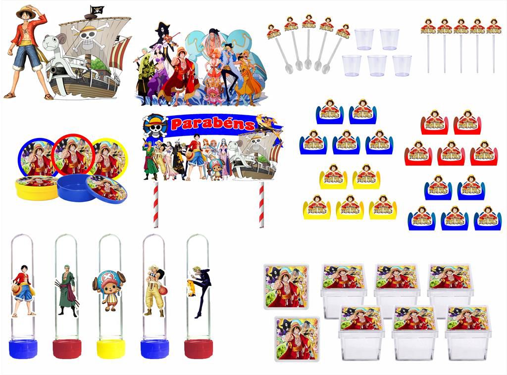 Kit Decoração de Festa One Piece Completo Painel Grande