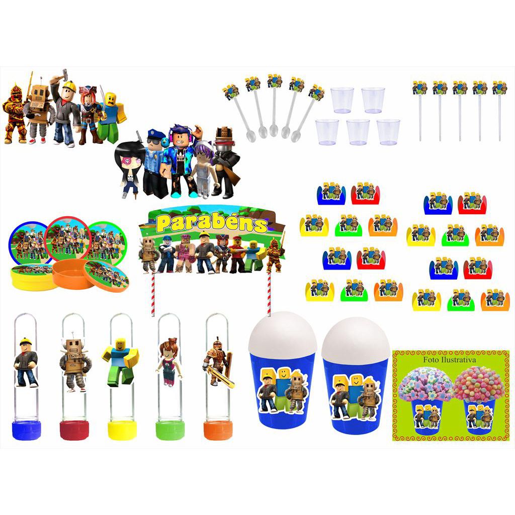 Kit Festa Roblox Topo Personalizado 74 Itens