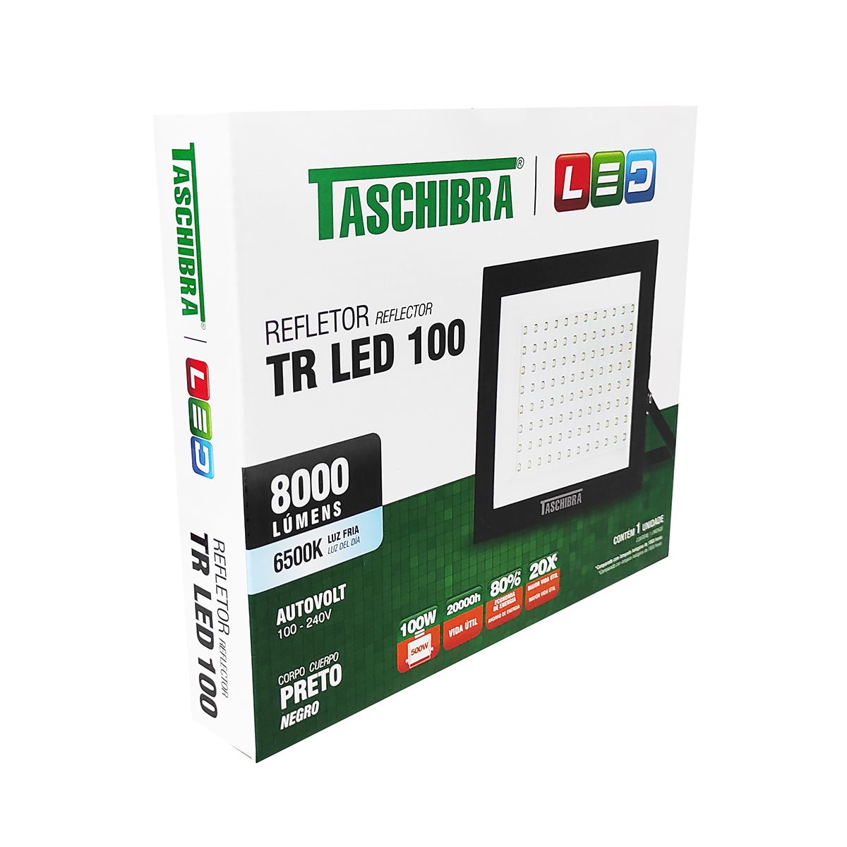 Kit 10 Refletores Led 100w 6500k Luz Branco Frio Taschibra - Suavi ...