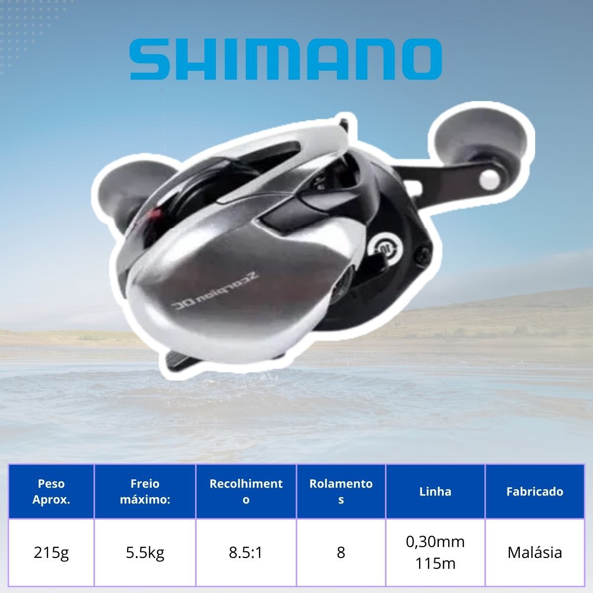 Carretilha SHimano Scorpion Dc 151 Xg Esquerda com Chip