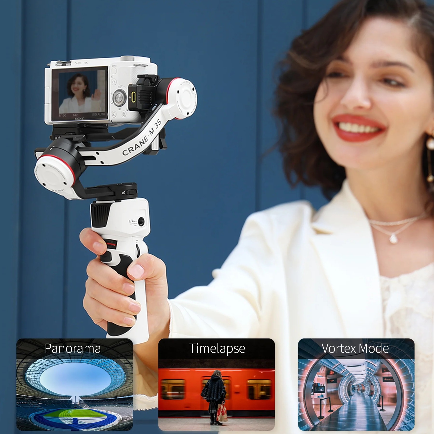 その他 Zhiyun Crane M Estabilizador para Câmeras Zhiyun Crane-M 3S Gimbal com LED - Senzu