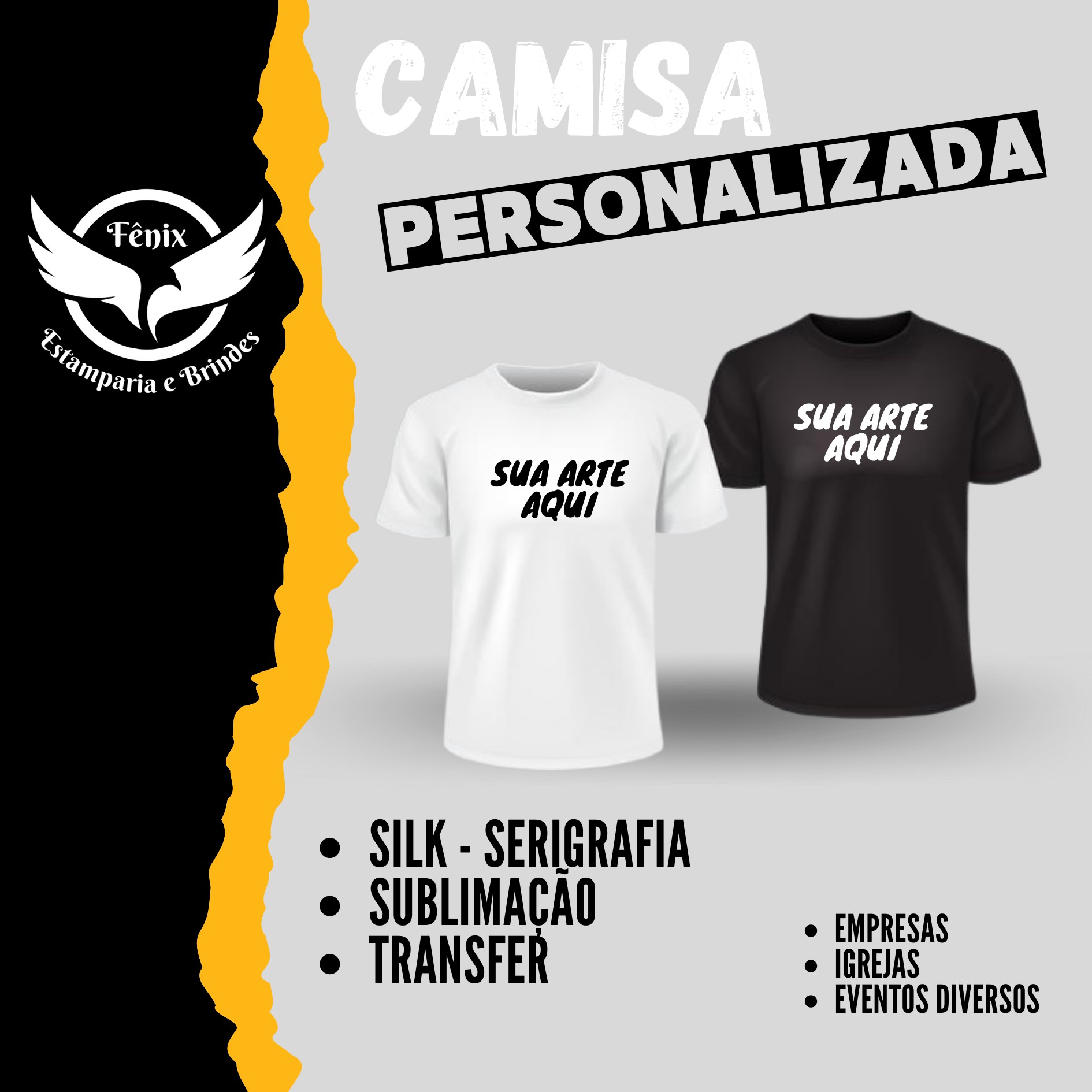 Camisas Personalizadas - Sublimação / Transfer / Silk - Serigrafia - Fênix  Estamparia e Brindes