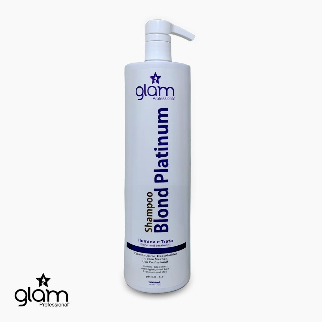 Shampoo Blond Platinum Profissional Glam 1L - Loja Glam Professional