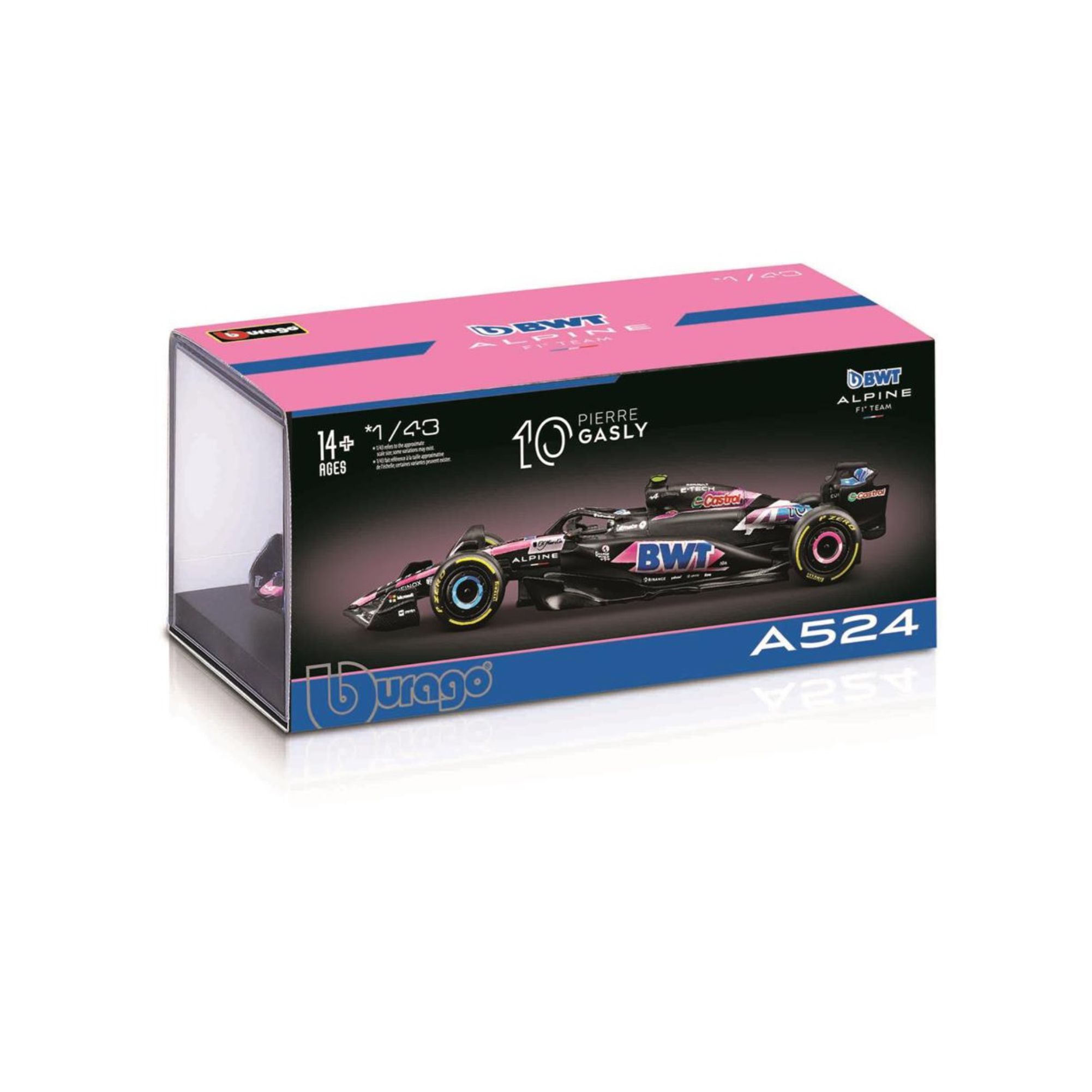 Fórmula 1 Alpine A524 Pierre 2024 Bburago 1/43 Case Acrilico