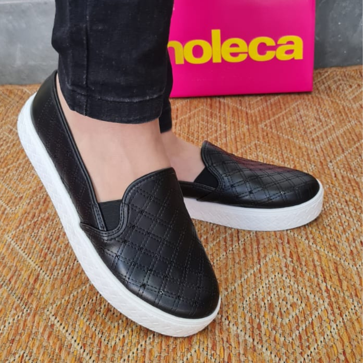 Feminino Slip Slip Preto Moleca Slipper Feminino Slipper Moleca