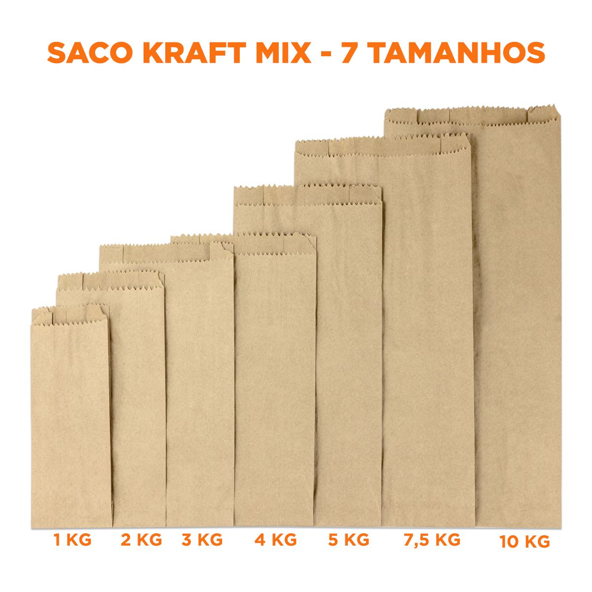 500 Un Sacos De Papel Kraft Liso 10 Kg Pães Salgados Doces - Âmbar Shop ...