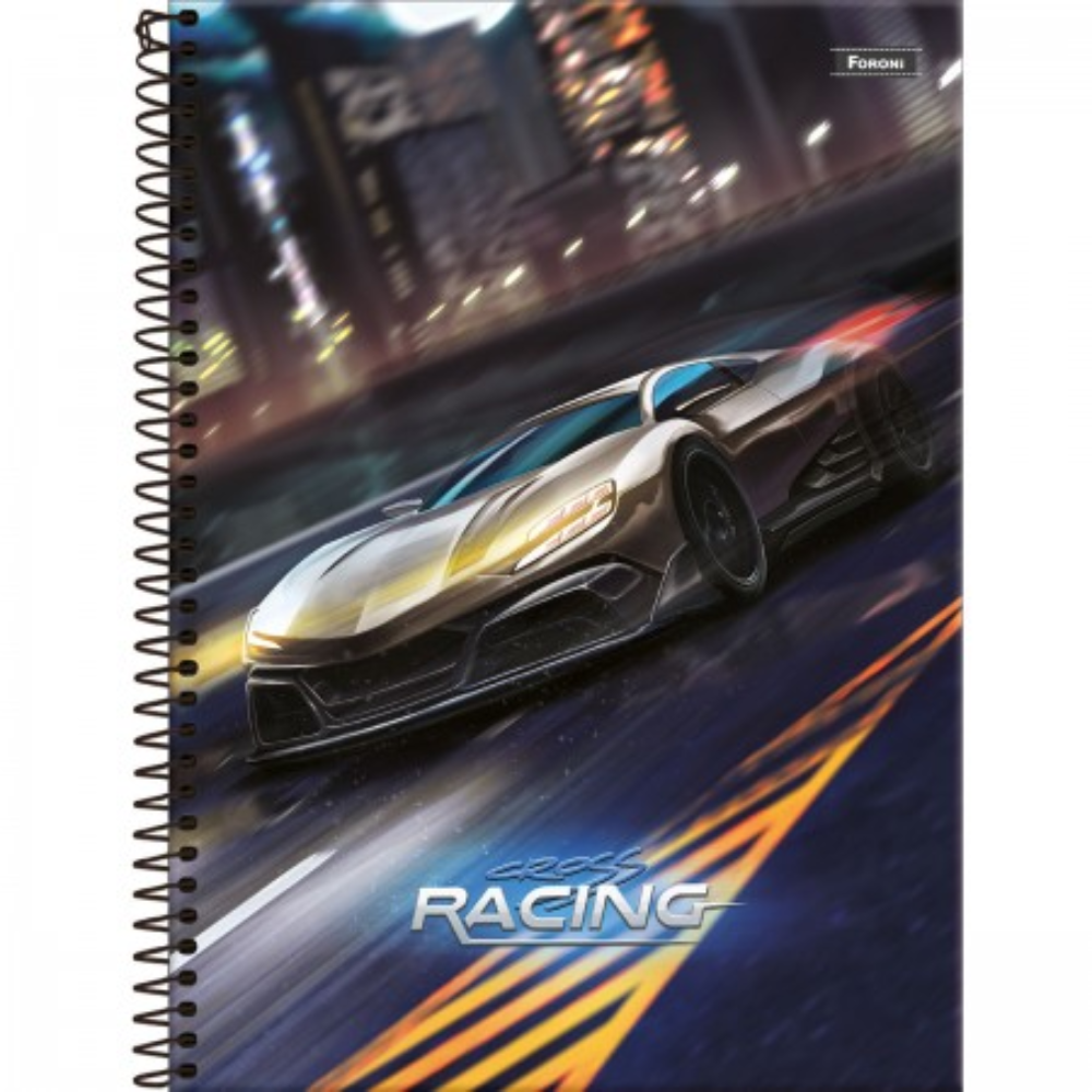Caderno Capa Dura Universitário Cross Racing Foroni 15 Materias 240 ...