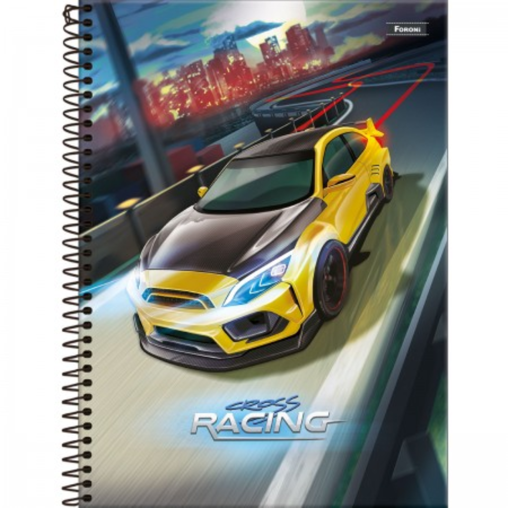 Caderno Capa Dura Universitário Cross Racing Foroni 15 Materias 240 ...