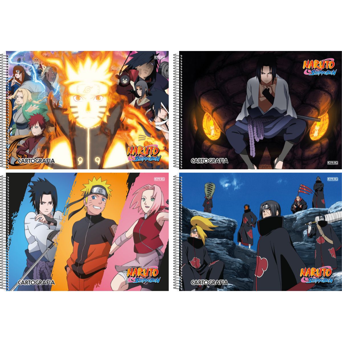Caderno de Desenho Naruto Shippuden Animes 60 Folhas Capa Dura