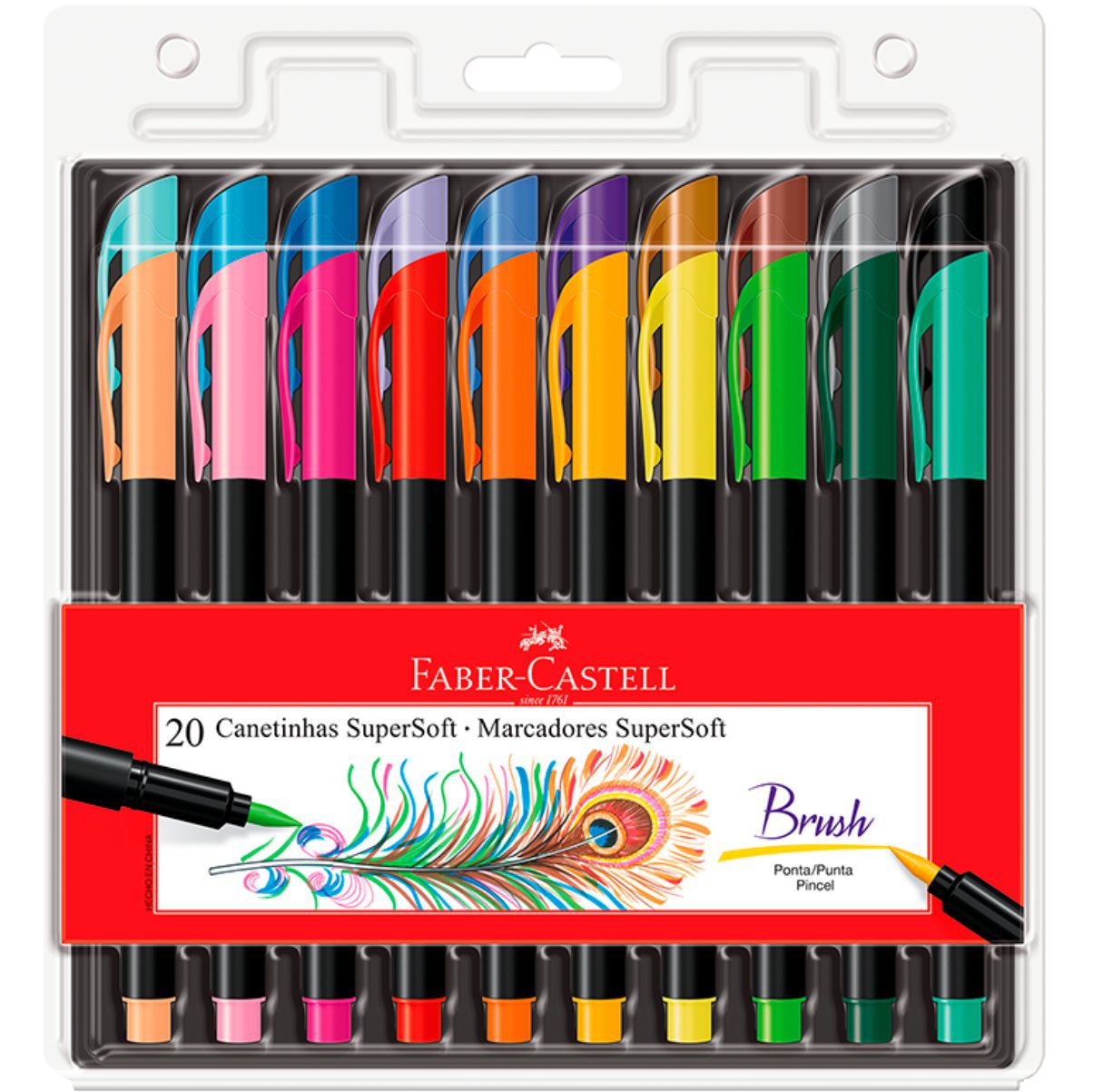 Caneta Brush Pen Faber Castell SuperSoft 20 Cores - Bell Papelaria