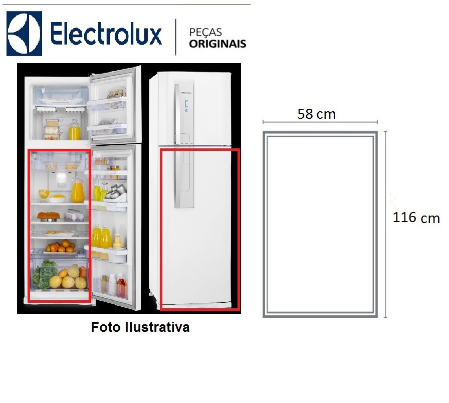 Borracha Para Geladeira Electrolux Inf Df42 Dw42x Dfn39 DFN41 - Borracha  para Geladeira é na Refrigeração OGNET-SHOP