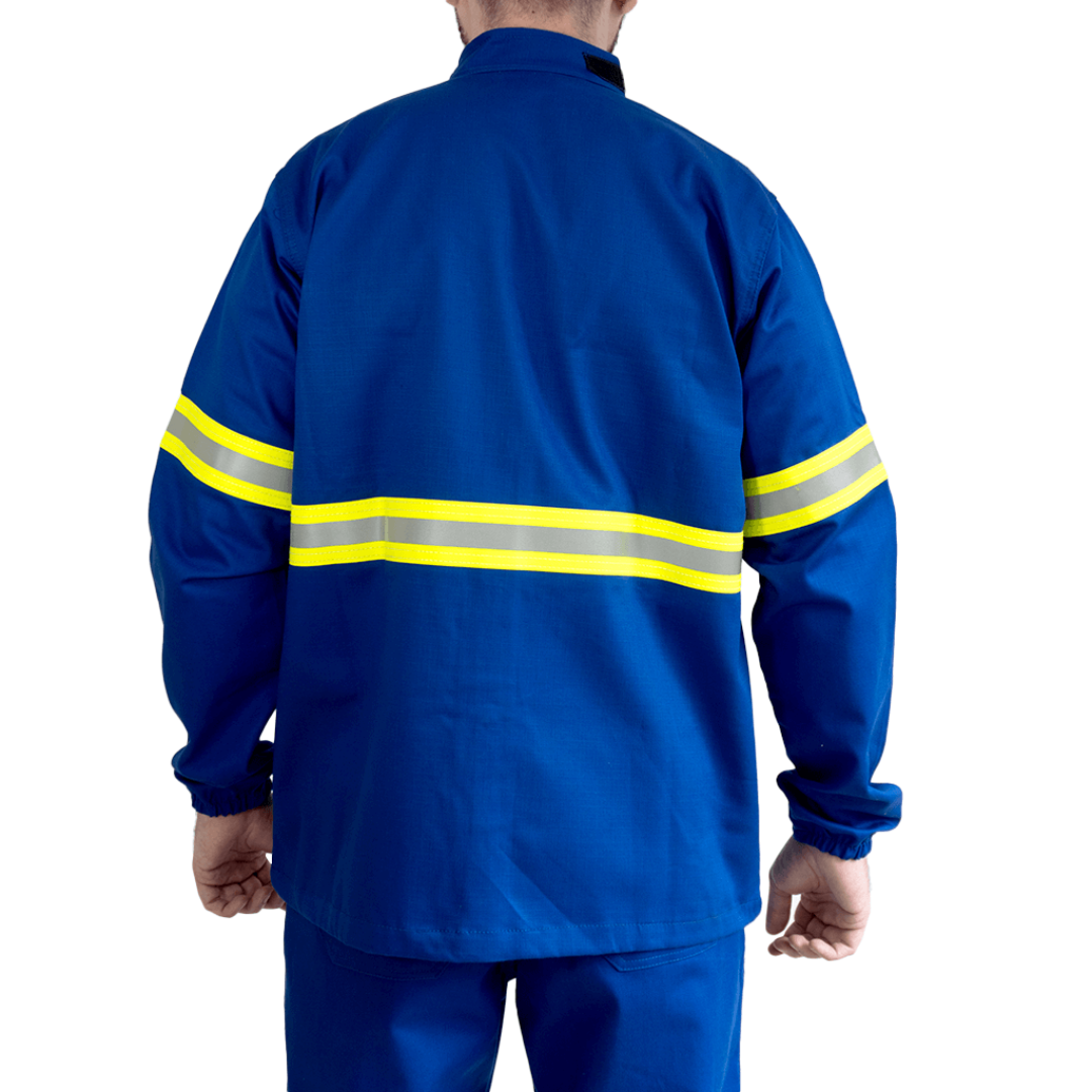 Camisa Eletricista NR10 Risco 2 CA45350 50038 Azul Royal E Verde camisa-eletricista-nr10-risco-2-ca45350-50038-azul-royal-e-verde
