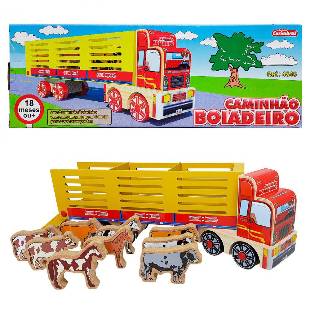 Caminhão Truck Boiadeiro com Bois/Cavalos de Brinquedo