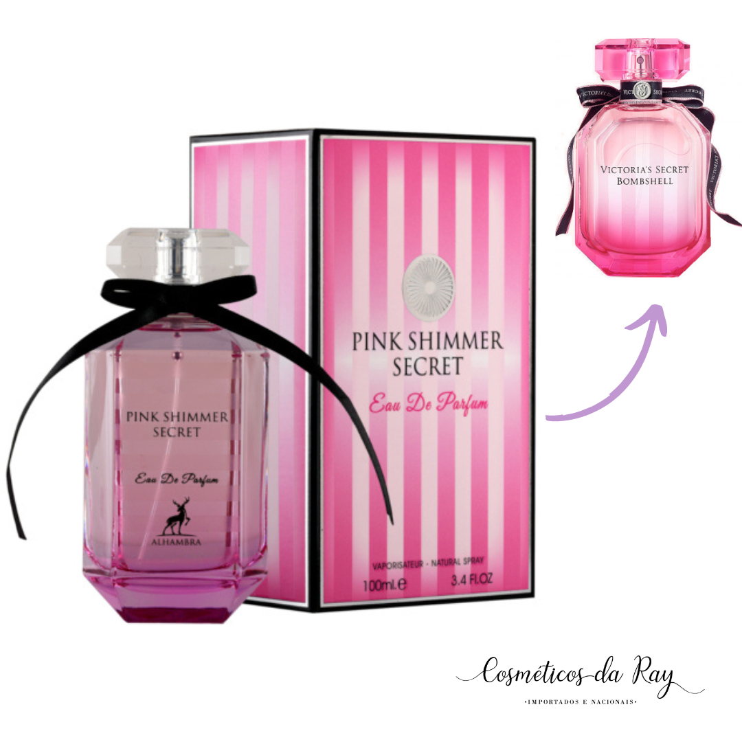 Pink Shimmer Secret Maison Alhambra Eau de Parfum - Perfume Árabe Feminino  100ml - Cosmeticos da ray